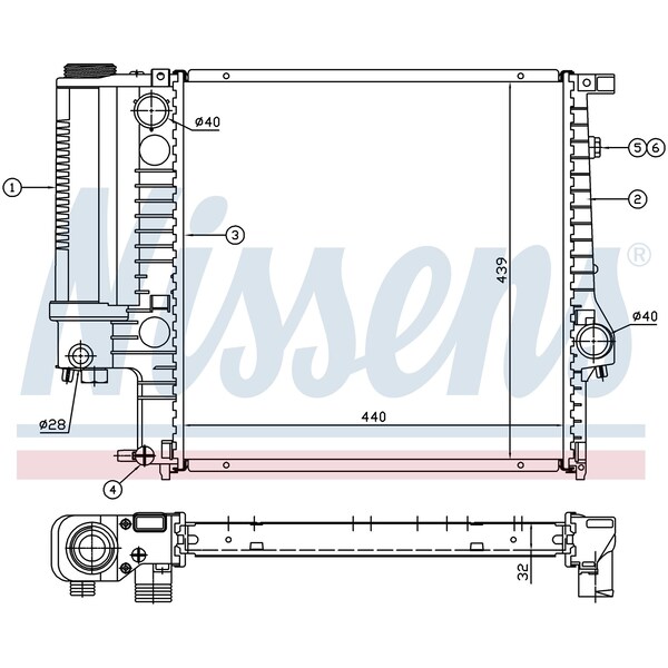 Nissen Nissens Radiator, 60623A 60623A - main